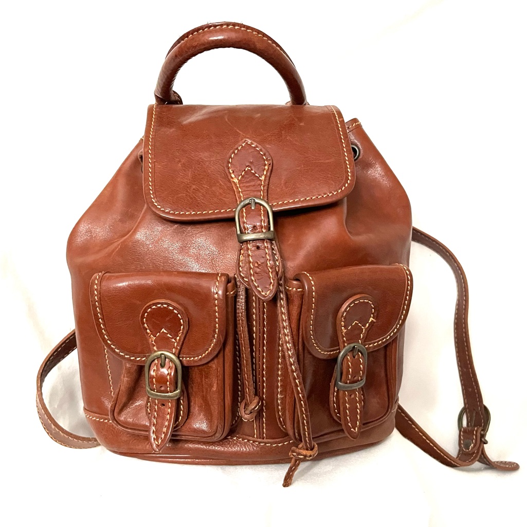 Handmade Italian Leather Backpack Purchased From Rialto Bridge Family Merchant